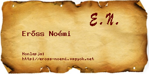 Erőss Noémi névjegykártya